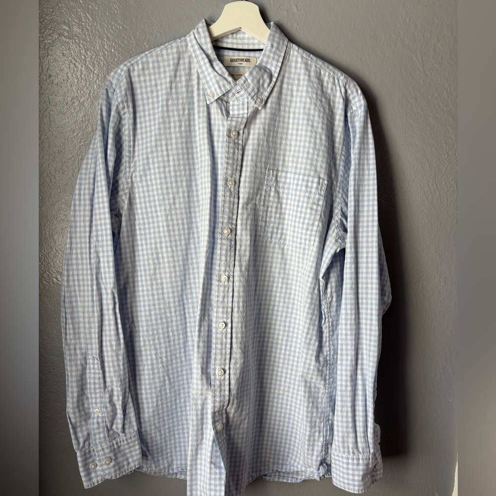 Goodthreads Mens XLTall Long Sleeve Shirt‎ Office Work Casual Slim Fit Dress